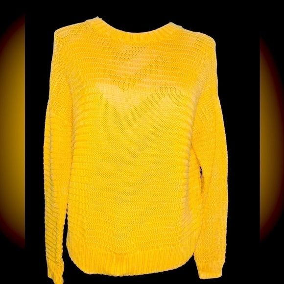 DIVIDED H&M Lagenlook Mustard Gold Oversized Sweater Acrylic Small - Picture 1 of 5